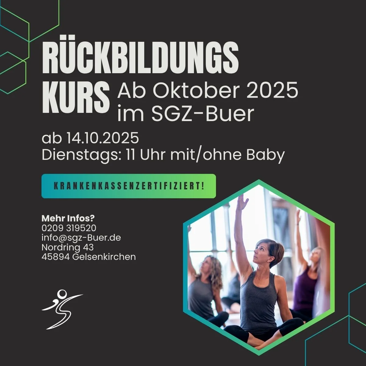 Rückbildungskurs ab Oktober im SGZ Buer